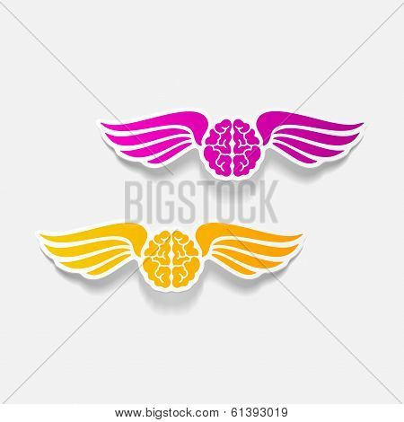 realistic design element: wing, angel, brain