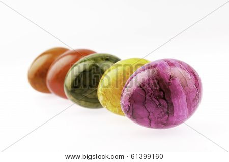 row of easter eggs