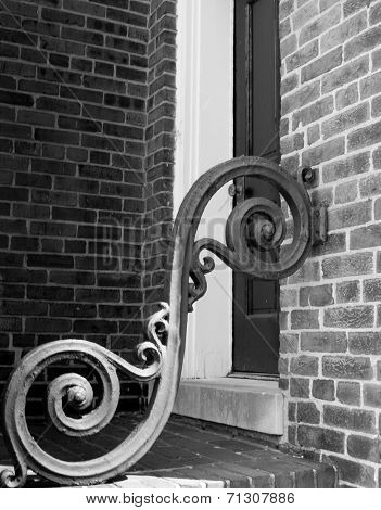 Architecture detail iron scrollwork