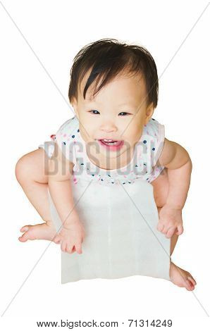 Baby Girl Holding Empthy Paper