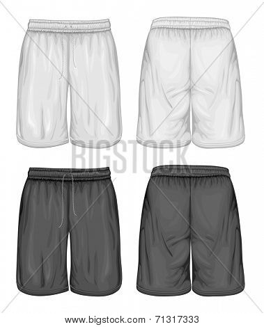 Men's sport shorts. Vector illustration. Spot colors only.