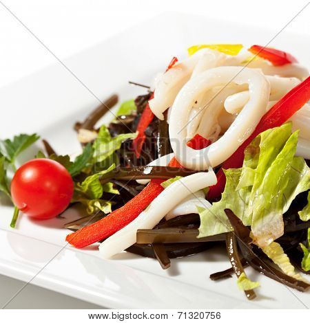 Chinese Cuisine - Calamary with Vegetables Salad