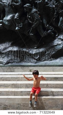 Child Play On Monument