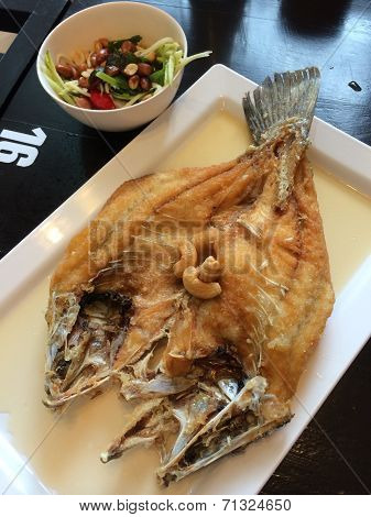 Thai food fried fish with spicy sauce