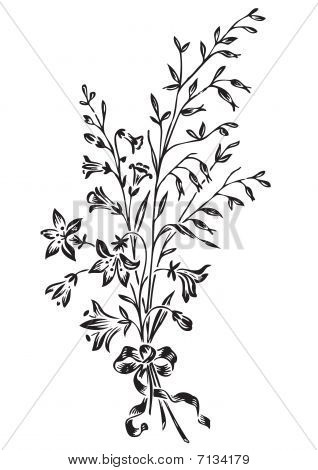 antikke blomster gravering (vektor)
