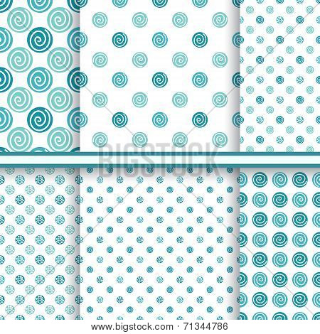 Polka dot abstract vector seamless patterns set