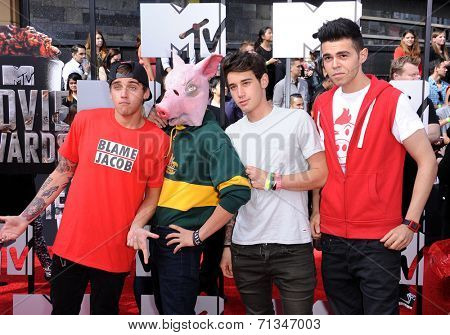 LOS ANGELES - APR 13:  Janoskians arrives to the 2014 MTV Movie Awards  on April 13, 2014 in Los Angeles, CA.                