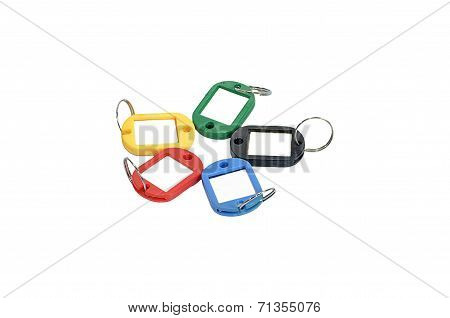 many color key rings on the white background.