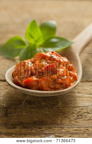 Ajvar, a delicious roasted red pepper and eggplant dish