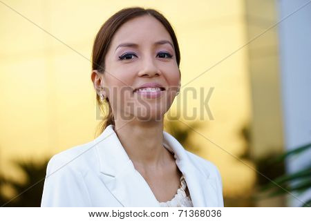 Portrait Of Young Happy Hispanic Business Woman