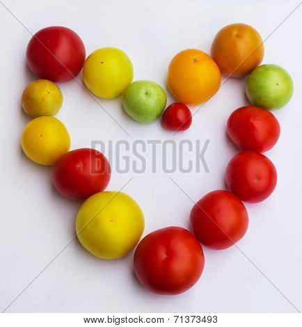 Beautiful heart of tomatos. vegetables
