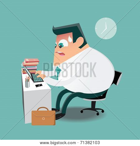 Working hard in the office