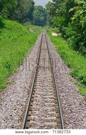Train Tracks In Country Developing