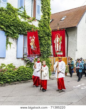 Johannis Procession In Oberrrotweil, Germany