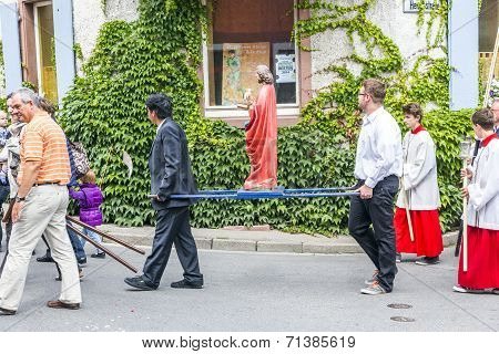Johannis Procession In Oberrrotweil, Germany