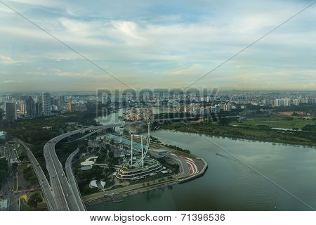 View Of Singapore City Skyline