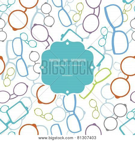 Vector colorful glasses frame seamless pattern background