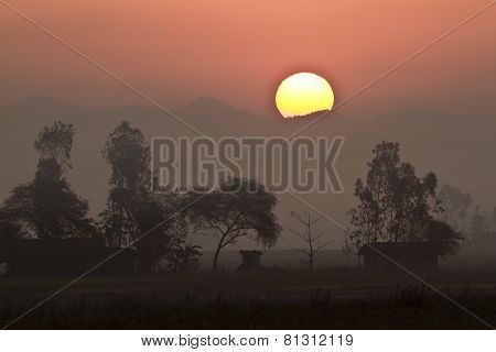 sunrise at Bardia National Park, Nepal