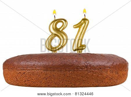 Birthday Cake Candles Number 81 Isolated
