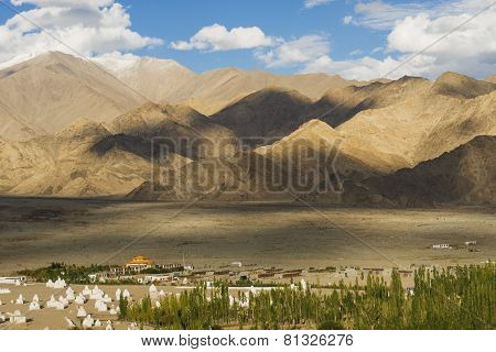 scenic viewpoint on the top of Shey Palace Ladakh ,India