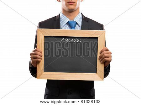 Businessman with frame