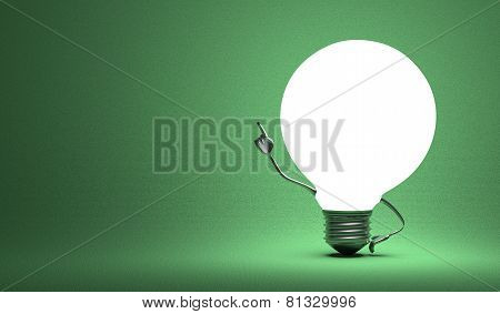 ??globe Light Bulb Character In Aha Moment