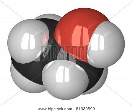 Ethanol Molecule Isolated On White