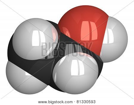Ethanol Molecule Isolated On White