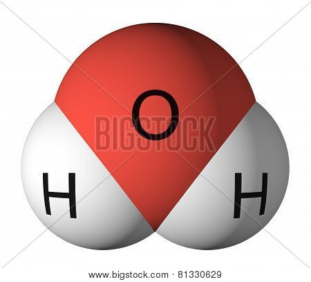 Water Molecule Isolated On White