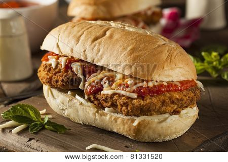 Hearty Homemade Chicken Parmesan Sandwich