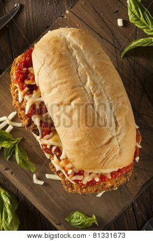 Hearty Homemade Chicken Parmesan Sandwich
