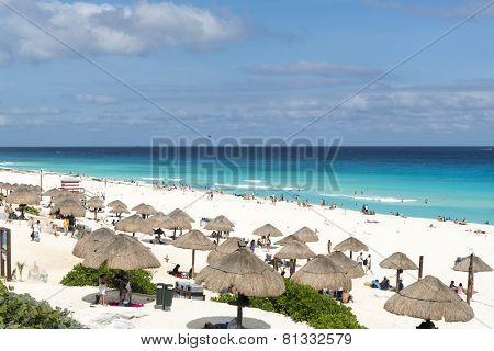 A view of Playa Delfines in Cancun, Yucatan, Mexico.