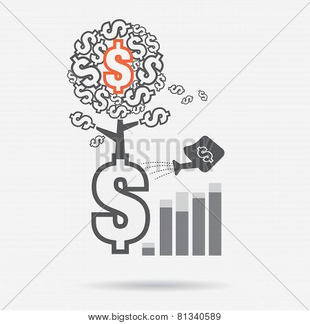 Vector Business Concept - The Growth Of Business And Finance