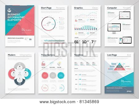 Infographics elements for business brochures and presentations