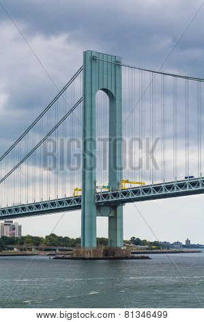 Green Tower On Suspension Bridge