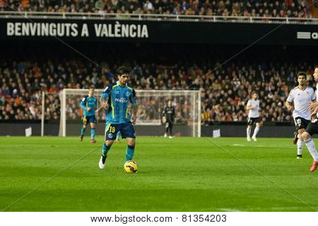 VALENCIA, SPAIN - JANUARY 25: Banega during Spanish League match between Valencia CF and Sevilla FC at Mestalla Stadium on January 25, 2015 in Valencia, Spain
