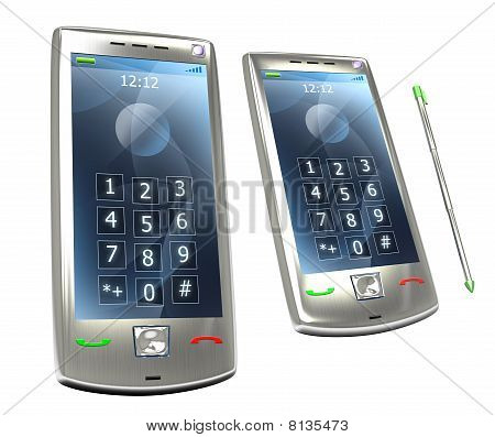 Pda mobile téléphone 3G avec stylet isolé.