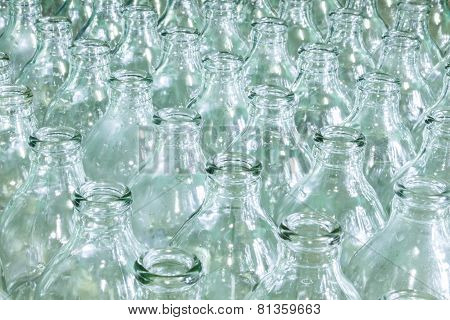 Glass bottles side by side