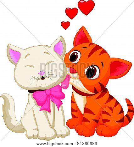 Cartoon cat licking