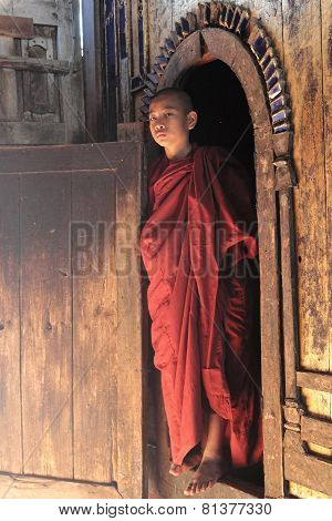 Young monk in Myanmar monastery