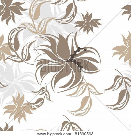 Seamless Floral Pattern Background - Illustration