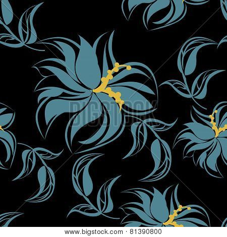 Seamless Floral Pattern Background - Illustration