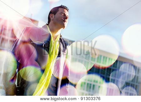 Fashion man portrait in the city