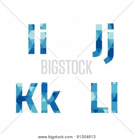 Modern Style Blue Alphabets Set.