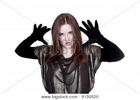 Mädchen mit Handschuhen