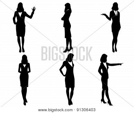 Six Businesswomen Silhouettes