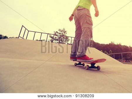 skateboarding at skatepark