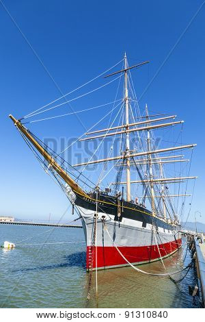 Vintage 1886 Sailing Ship, Balclutha On Public Display At San Francisco Maritime National Historical