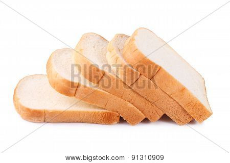 slice of white bread against the white background