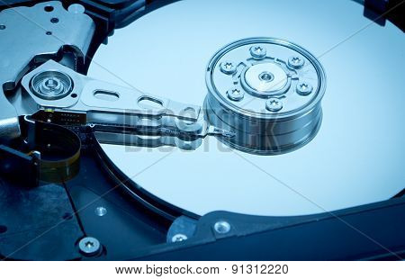 Close Up Of  the inside of harddrives